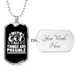 Things Are Posible White Christian Necklace Stainless Steel or 18k Gold Dog Tag 24" Chain-Express Your Love Gifts