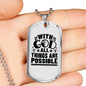 Things Are Possible Christian Necklace Stainless Steel or 18k Gold Dog Tag 24" Chain-Express Your Love Gifts