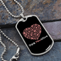 Think Pawsitive Heart Necklace Stainless Steel or 18k Gold Dog Tag 24" Chain-Express Your Love Gifts