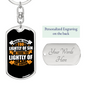 Think Too Lightly Keychain Stainless Steel or 18k Gold Dog Tag Keyring-Express Your Love Gifts