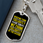 Think Too Lightly Yellow Keychain Stainless Steel or 18k Gold Dog Tag Keyring-Express Your Love Gifts