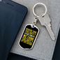Think Too Lightly Yellow Keychain Stainless Steel or 18k Gold Dog Tag Keyring-Express Your Love Gifts
