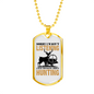 Thinking About Hunting Necklace Stainless Steel or 18k Gold Dog Tag 24" Chain-Express Your Love Gifts