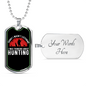 Thinking Hunting Necklace Stainless Steel or 18k Gold Dog Tag 24" Chain-Express Your Love Gifts
