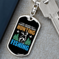 Thinking Of Hunting And Fishing Keychain Stainless Steel or 18k Gold Dog Tag Keyring-Express Your Love Gifts
