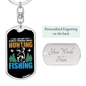 Thinking Of Hunting And Fishing Keychain Stainless Steel or 18k Gold Dog Tag Keyring-Express Your Love Gifts