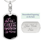 This Coffee Is Mine Swivel Keychain Dog Tag Stainless Steel or 18k Gold-Express Your Love Gifts
