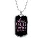 This Coffee Is Mine Trucker Dog Tag Stainless Steel or 18k Gold 24" Chain-Express Your Love Gifts