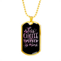 This Coffee Is Mine Trucker Dog Tag Stainless Steel or 18k Gold 24" Chain-Express Your Love Gifts
