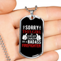 This Girl Is Taken Firefighter Gift Stainless Steel or 18k Gold Dog Tag 24" Chain-Express Your Love Gifts