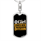 This Girl Loves Bitcoin Crypto Keychain Stainless Steel or 18k Gold Dog Tag Keyring-Express Your Love Gifts
