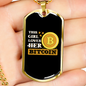 This Girl Loves Bitcoin Crypto Necklace Stainless Steel or 18k Gold Dog Tag 24" Chain-Express Your Love Gifts