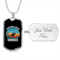 This Girl Loves Horses Horse Necklace Stainless Steel or 18k Gold Dog Tag 24" Chain-Express Your Love Gifts
