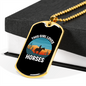 This Girl Loves Horses Horse Necklace Stainless Steel or 18k Gold Dog Tag 24" Chain-Express Your Love Gifts