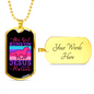 This Girl Runs on Jesus and Horses Horse Necklace Stainless Steel or 18k Gold Dog Tag 24" Chain-Express Your Love Gifts