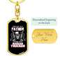 This Guy Is A Father Swivel Trucker Keychain Dog Tag Stainless Steel or 18k Gold-Express Your Love Gifts
