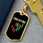 This is Fine Crypto Keychain Stainless Steel or 18k Gold Dog Tag Keyring-Express Your Love Gifts