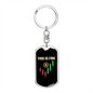 This is Fine Crypto Keychain Stainless Steel or 18k Gold Dog Tag Keyring-Express Your Love Gifts
