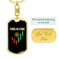 This is Fine Crypto Keychain Stainless Steel or 18k Gold Dog Tag Keyring-Express Your Love Gifts