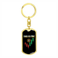 This is Fine Crypto Keychain Stainless Steel or 18k Gold Dog Tag Keyring-Express Your Love Gifts
