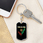 This is Fine Crypto Keychain Stainless Steel or 18k Gold Dog Tag Keyring-Express Your Love Gifts