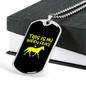 This is My Happy Place Horse Necklace Stainless Steel or 18k Gold Dog Tag 24" Chain-Express Your Love Gifts