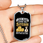 This Man Loves His Bitcoin Crypto Necklace Stainless Steel or 18k Gold Dog Tag 24" Chain-Express Your Love Gifts