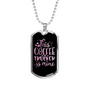 This Trucker Coffee Is Mine Dog Tag Stainless Steel or 18k Gold 24" Chain-Express Your Love Gifts
