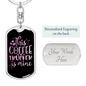 This Trucker Coffee Is Mine Swivel Keychain Dog Tag Stainless Steel or 18k Gold-Express Your Love Gifts