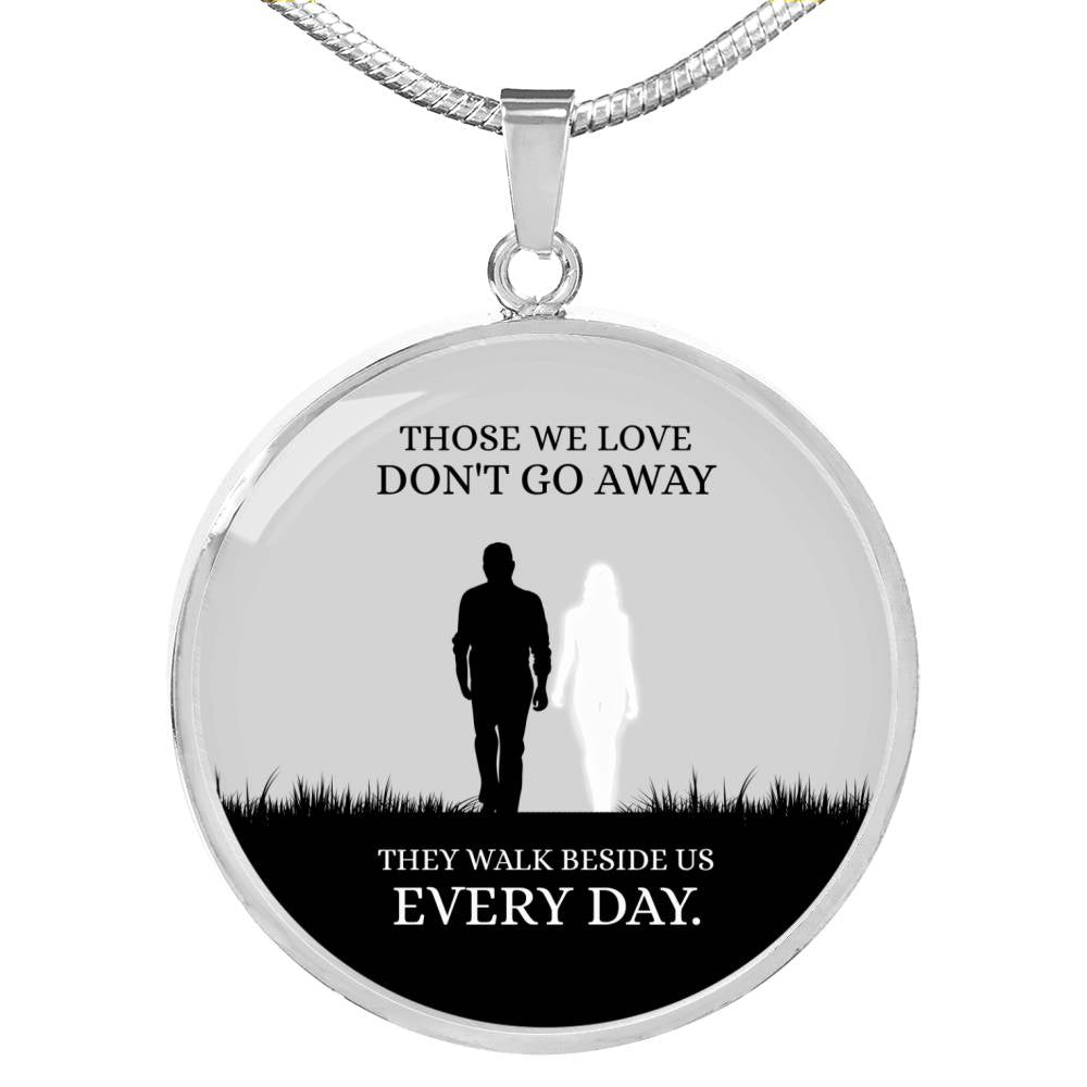 Those We Love Circle Necklace Stainless Steel or 18k Gold 18-22"-Express Your Love Gifts