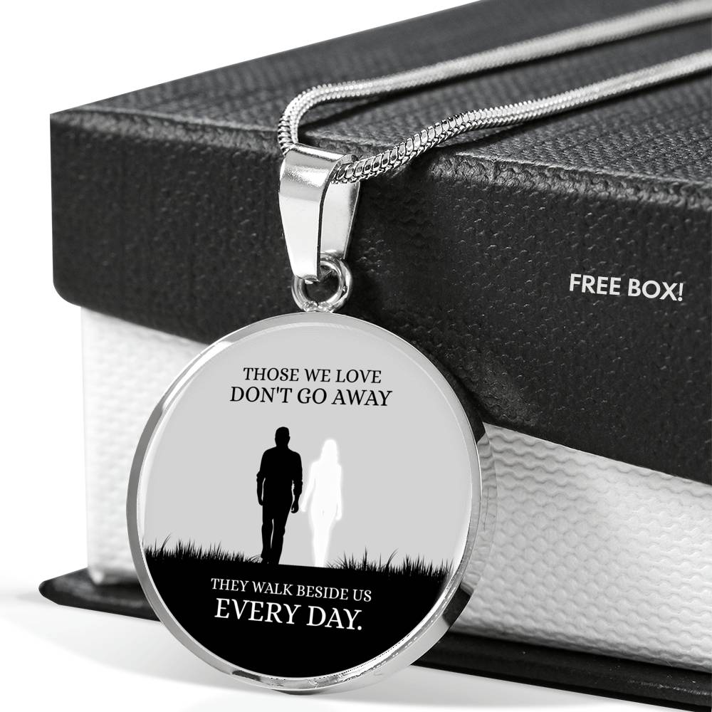 Those We Love Circle Necklace Stainless Steel or 18k Gold 18-22"-Express Your Love Gifts