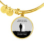Those We Love Circle Pendant Bangle Stainless Steel or 18k Gold 18-22"-Express Your Love Gifts