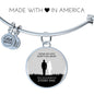 Those We Love Circle Pendant Bangle Stainless Steel or 18k Gold 18-22"-Express Your Love Gifts