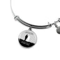 Those We Love Circle Pendant Bangle Stainless Steel or 18k Gold 18-22"-Express Your Love Gifts