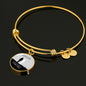 Those We Love Circle Pendant Bangle Stainless Steel or 18k Gold 18-22"-Express Your Love Gifts