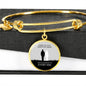 Those We Love Circle Pendant Bangle Stainless Steel or 18k Gold 18-22"-Express Your Love Gifts