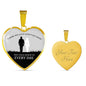 Those We Love Don'T Go Away Couple Necklace Stainless Steel or 18k Gold Heart Pendant 18-22"-Express Your Love Gifts