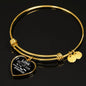 Those We Love Don't Go Away Footprints Heart Bangle Stainless Steel or 18k Gold 18-22"-Express Your Love Gifts