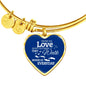 Those We Love Don't Go Away Footprints Stainless Steel Heart Bracelet Bangle-Express Your Love Gifts