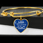 Those We Love Don't Go Away Footprints Stainless Steel Heart Bracelet Bangle-Express Your Love Gifts