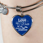 Those We Love Don't Go Away Footprints Stainless Steel Heart Bracelet Bangle-Express Your Love Gifts