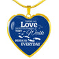 Those We Love Don'T Go Away Footprints Stainless Steel or 18k Gold Heart Pendant Necklace 18-22"-Express Your Love Gifts