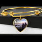 Those We Love Don't Go Away Heart Bangle Stainless Steel or 18k Gold 18-22"-Express Your Love Gifts