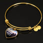 Those We Love Don't Go Away Heart Bangle Stainless Steel or 18k Gold 18-22"-Express Your Love Gifts