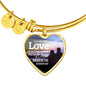 Those We Love Don't Go Away Heart Bangle Stainless Steel or 18k Gold 18-22"-Express Your Love Gifts