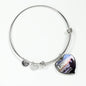 Those We Love Don't Go Away Heart Bangle Stainless Steel or 18k Gold 18-22"-Express Your Love Gifts