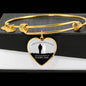Those We Love Heart Bangle Stainless Steel or 18k Gold 18-22"-Express Your Love Gifts