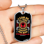 Through Him Christian Necklace Stainless Steel or 18k Gold Dog Tag 24" Chain-Express Your Love Gifts