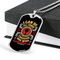 Through Him Christian Necklace Stainless Steel or 18k Gold Dog Tag 24" Chain-Express Your Love Gifts