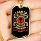 Through Him Christian Necklace Stainless Steel or 18k Gold Dog Tag 24" Chain-Express Your Love Gifts